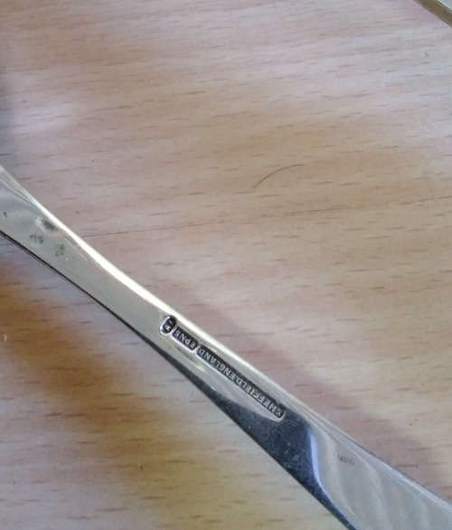 Sheffield salad servers with porcelain handles