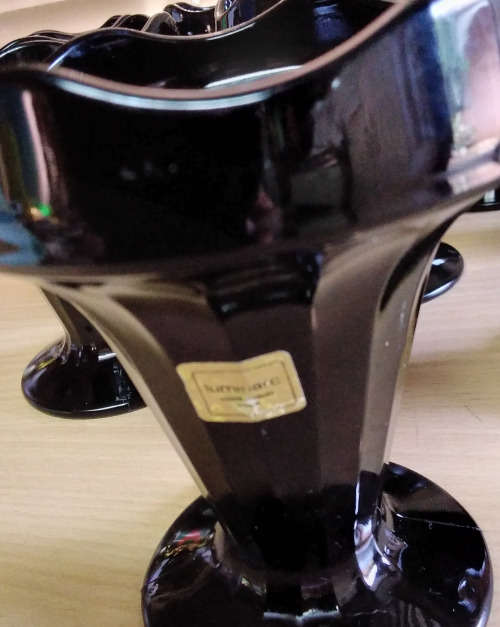 Luminarc sorbet black glass dessert set