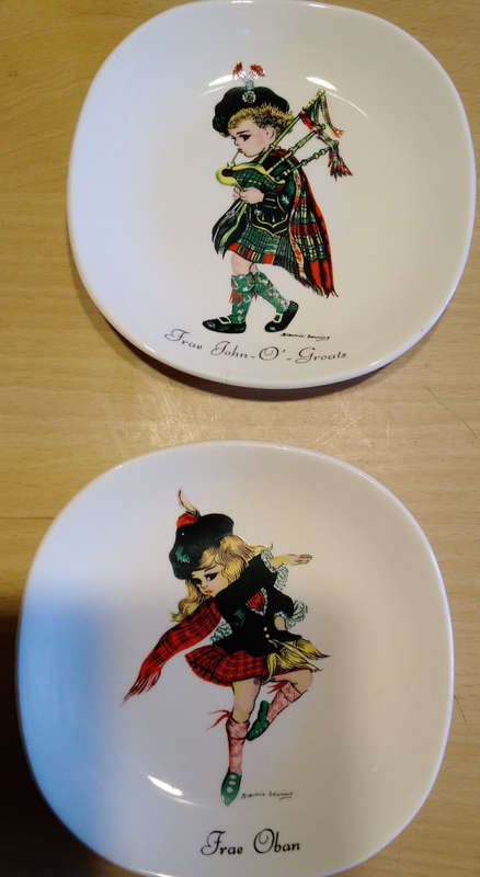Brownie downing pin dishes c1963