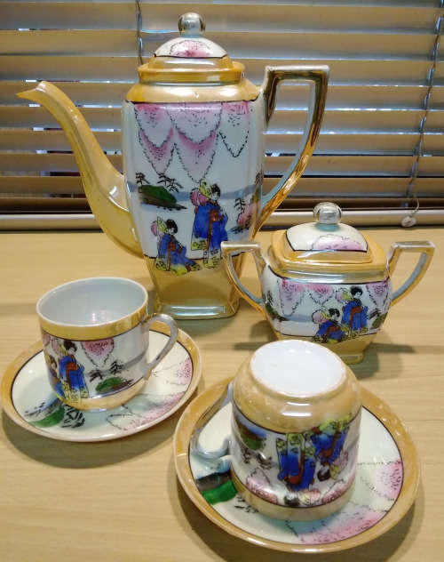 Oriental theme coffee set for two