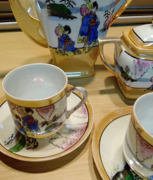 Oriental theme coffee set for two