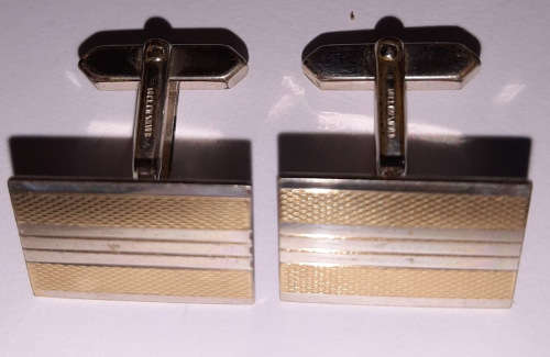 Cufflinks - marked 14 ct on silver