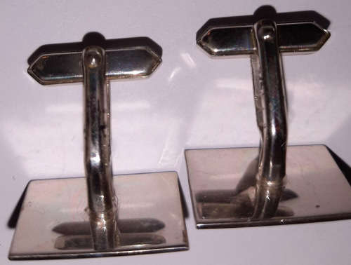 Cufflinks - marked 14 ct on silver