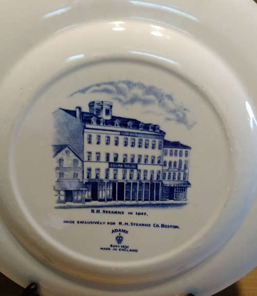 Adams plate made for Stearns Boston