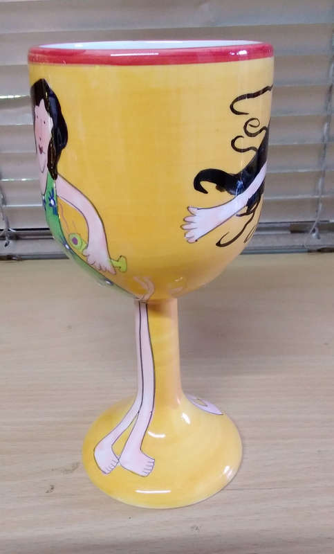 Italian style glass and ceramic goblet