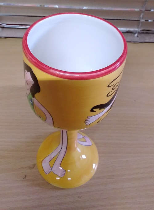 Italian style glass and ceramic goblet
