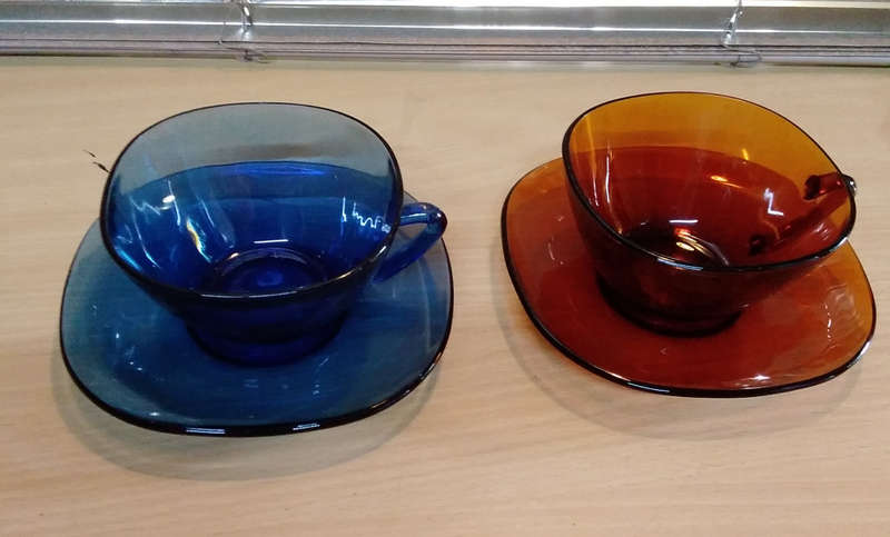 French glass cup and saucer