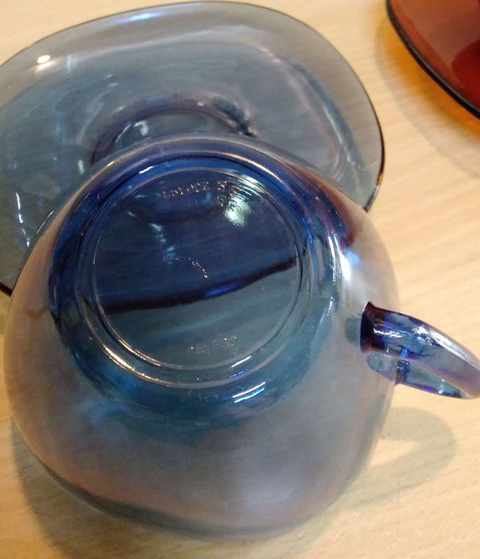 French glass cup and saucer