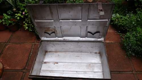 Vintage METAL STEAMER TRUNK