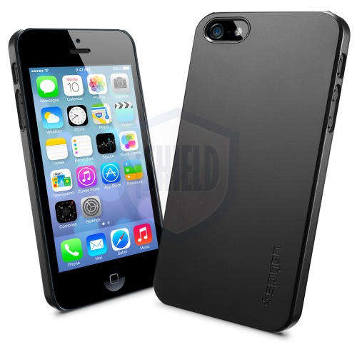 Original SPIGEN SGP Ultra Thin Air iPhone 5 Case from Korea with Sreen Protector, Smooth Black Color