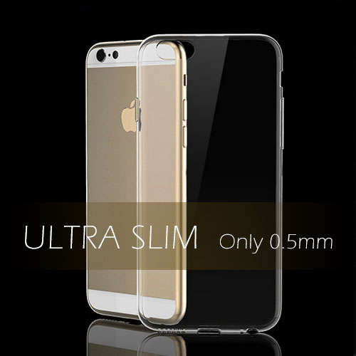 Only 0.5mm! Ultra Slim Soft Case for iPhone 6 Plus + FREE Screen Guard, Crystal Clear