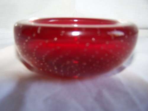 SMALL RED MURANO ASHTRAY