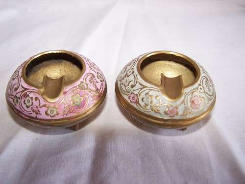 BRASS ASHTRAYS  ( cloisonne)