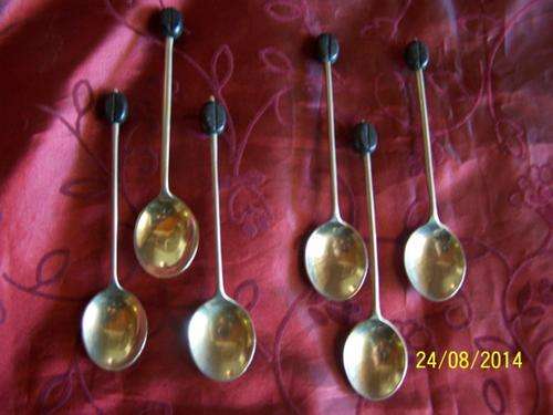 6 EPNS Teaspoons with Coffee Bean