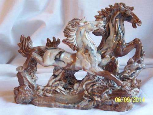 Marble Ornament with Two Horses