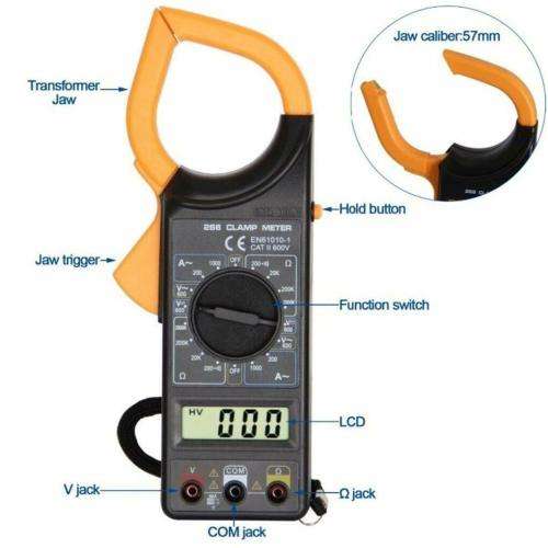 DT266 Digital Voltmeter Amperemeter Multimeter Volt AC DC Tester Clamp
