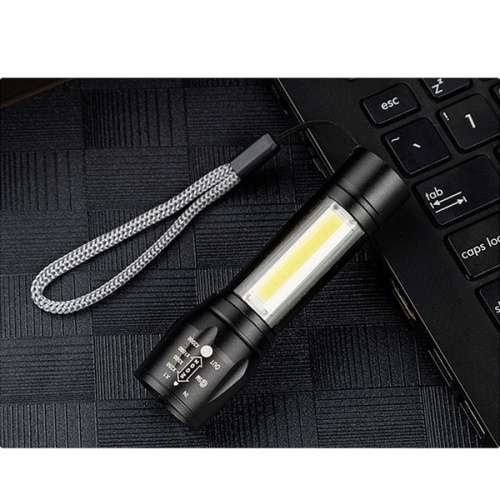 Multi-functional LED COB Torch Flashlight USB Rechargeable