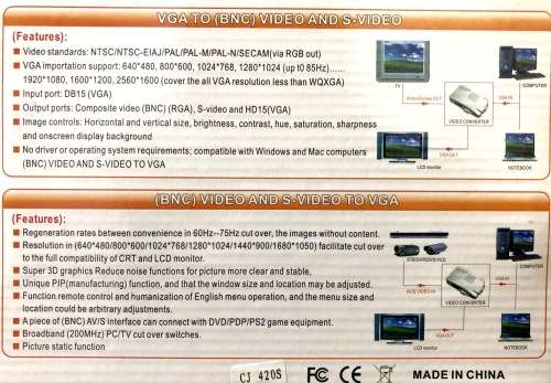 VGA To Video converter