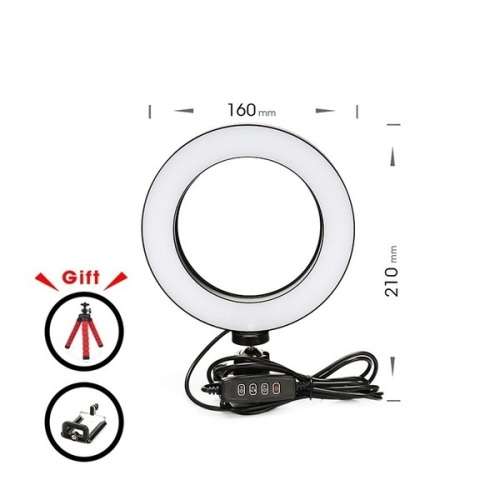 16CM Selfie Ring Light LED Makeup Lamp Fill Light+Tripod