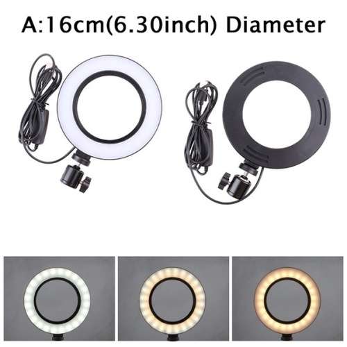 16CM Selfie Ring Light LED Makeup Lamp Fill Light+Tripod