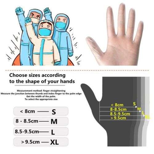 100pcs Disposable Surgical gloves Latex Gloves White Large
