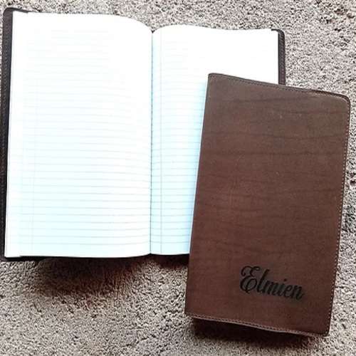 A4 Personalised Leather Notebook Cover with Note Book