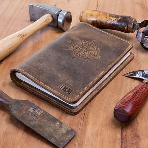 A4 Personalised Leather Notebook Cover with Note Book