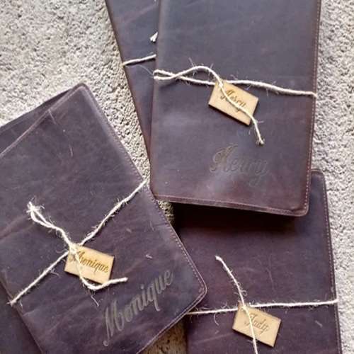 A4 Personalised Leather Notebook Cover with Note Book