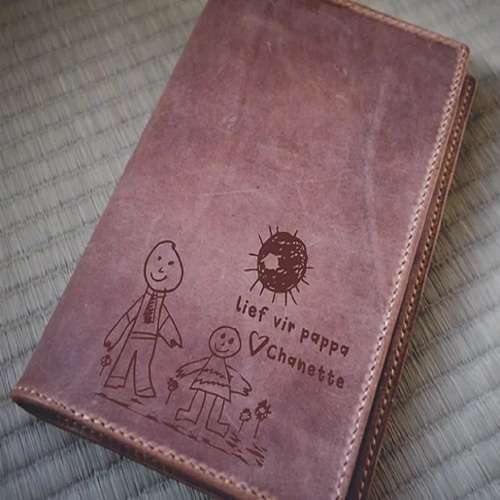 A4 Personalised Leather Notebook Cover with Note Book
