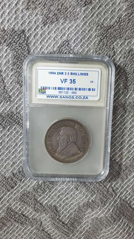 1894 ZAR 2.5 SHILLING GRADED VF35