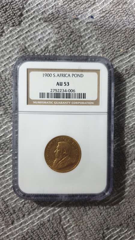 1900 ZAR POND GRADED NGC AU53