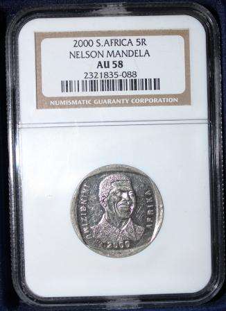 2000 MANDELA R5 GRADED AU58 START @ R1