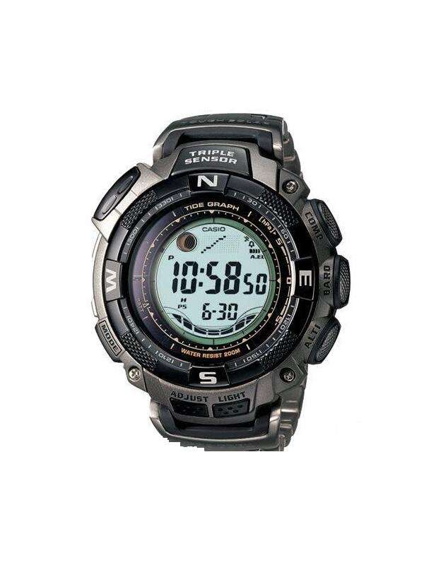 Casio Protrek Triple Sensor PRG-130T-7VDR Tide Graph Tough Solar Titanium Watch