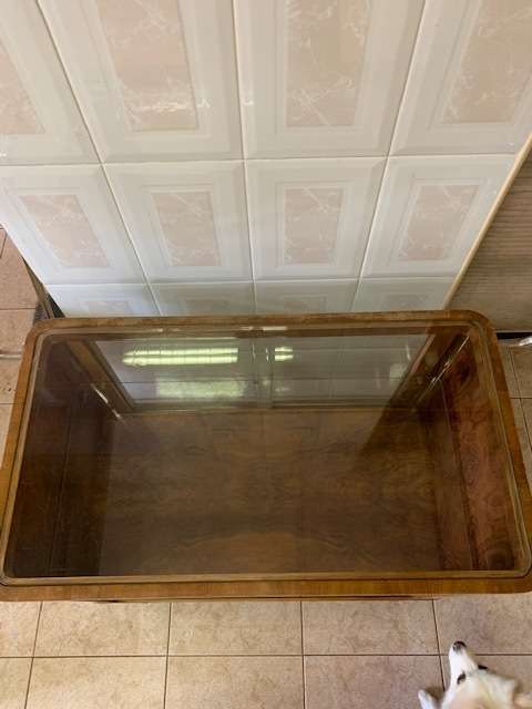 ART DECO BURR WALNUT GLASS CHROME DRINKS TROLLEY CABINET - RARE TO FIND!!!