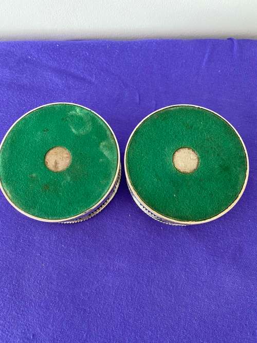 VINERS OF SHEFFIELD ENGLAND PAIR OF WINE DECANTER COASTERS