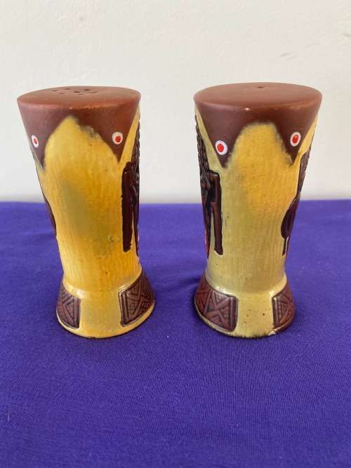 KRUGER PARK POTTERY SALT AND PEPPER SET