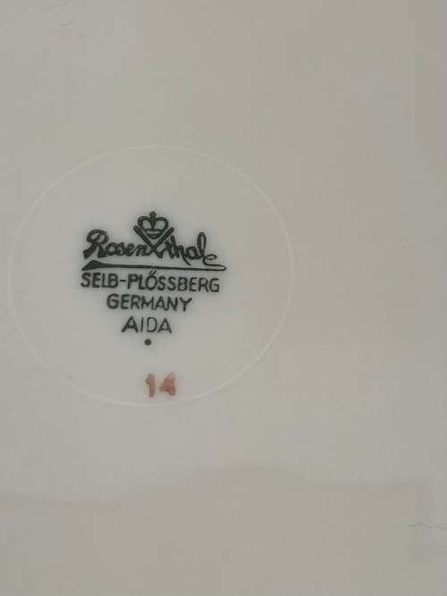 ROSENTHAL GERMANY PORCELAIN SIGNED EXOTIC FRUIT DECORATIVE GOLD RIMMED PLATES X 3