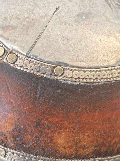 VINTAGE INDIA GRADUATED WOODEN SILVER TONE METAL SURROUNDS BALLS X 3