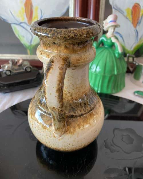 KERAMIK SCHEURICH W.GERMANY 496-18 STAMPED DRIP GLAZED JUG VASE