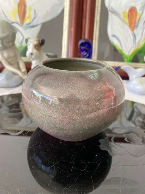 VINTAGE GLOBE/RAND CERAMICS SA STAMPED GLAZED POTTERY VASE