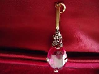 18ct Gold Hallmarked Victorian Synthetic Ruby Pendant - Total Weight 3.6 Grams
