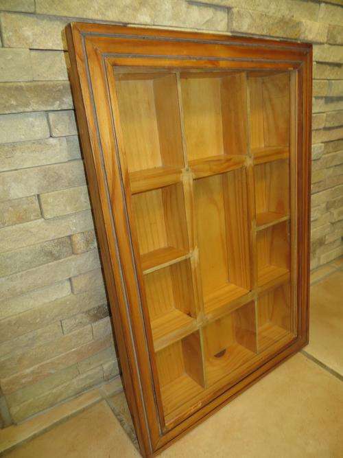 VINTAGE WOODEN DISPLAY WALL CABINET