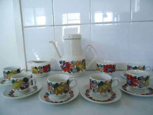 RETRO "PONTESA - THE YOUNG RANGE" IRONSTONE COMPLETE COFFEE SET MADE IN SPAIN