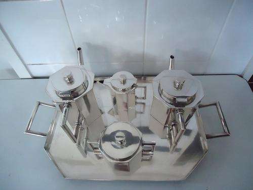 ART DECO GERMAN SILVER PLATE TEA SET & TRAY (PRICE REDUCED!!!)