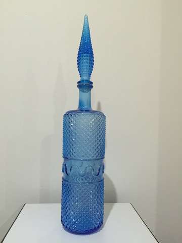 MID-CENTURY ITALIAN BLUE DECANTER - 52CM TALL