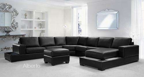 ALBERTO Leather Lounge Suite | 100% Genuine Leather | Available in Black or Chocho Brown
