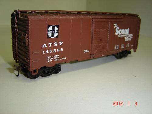 HO Athearn 40' Box Car AT&SF Scout Used Boxed