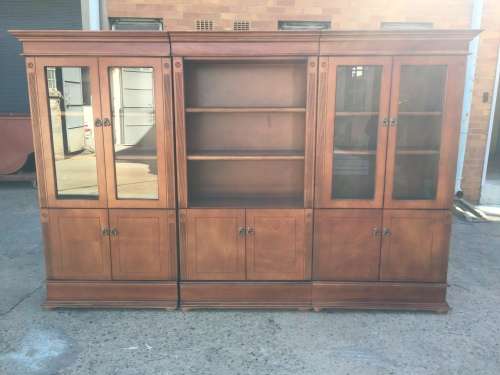 3 Piece Bookcase in solid wood and veneers