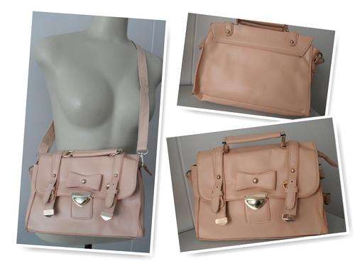 Pastel Pink Satchel Handbag with detachable sling