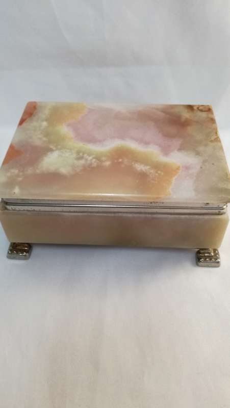 Vintage Marble hinged jewellery box